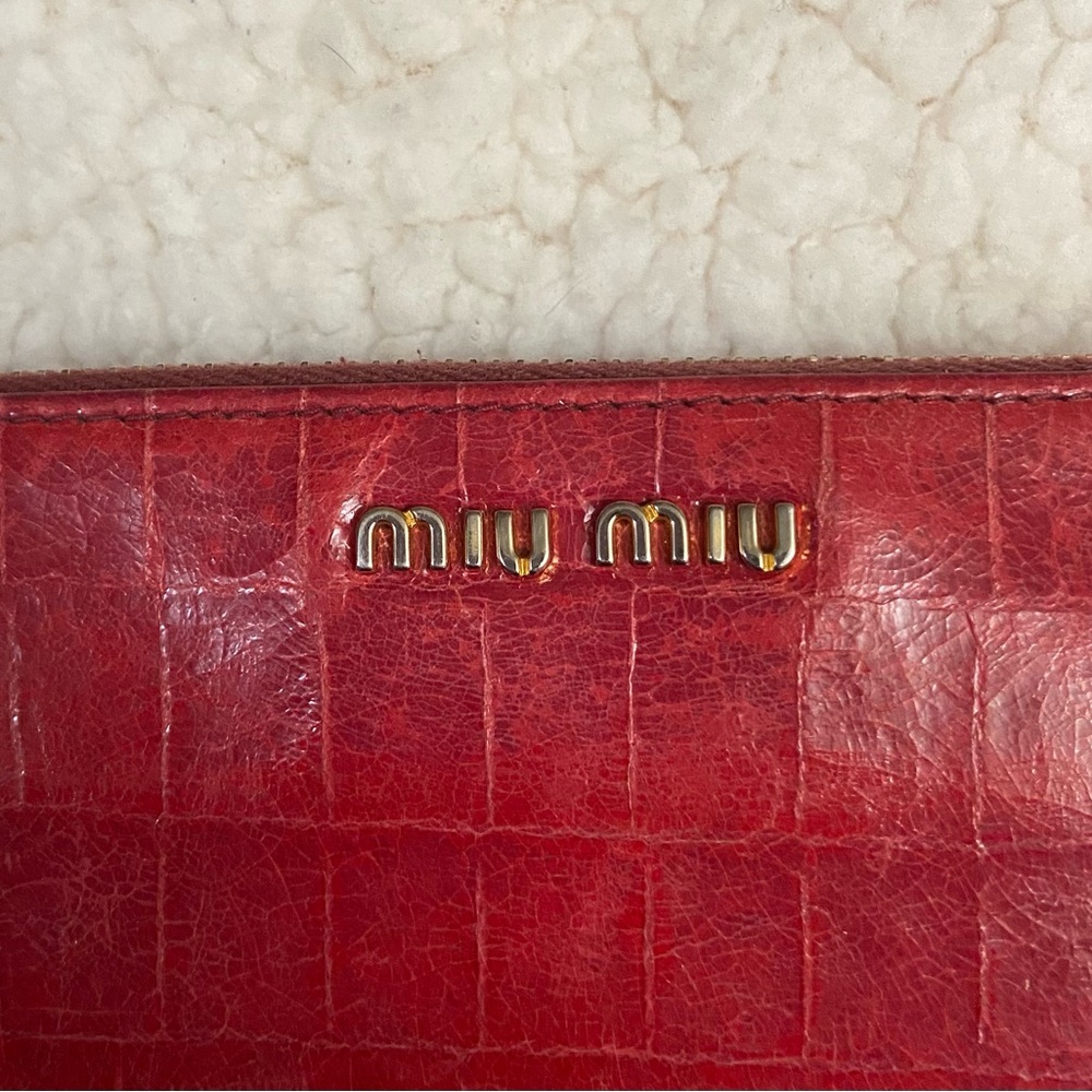 Vgc Miu Miu Croc-Embossed Zip-Around Wallet - image 5